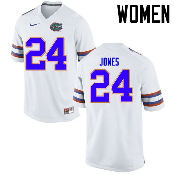 NCAA Florida Gators Matt Jones Women's #24 Nike White Stitched Authentic College Football Jersey DJX4464ME